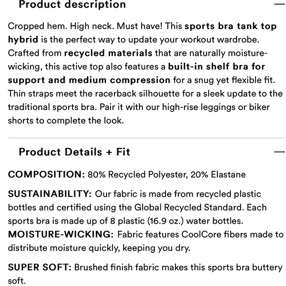 Summersalt Women’s The High Neck Midi Sports Bra Tank Size 4 - Picture 9 of 9